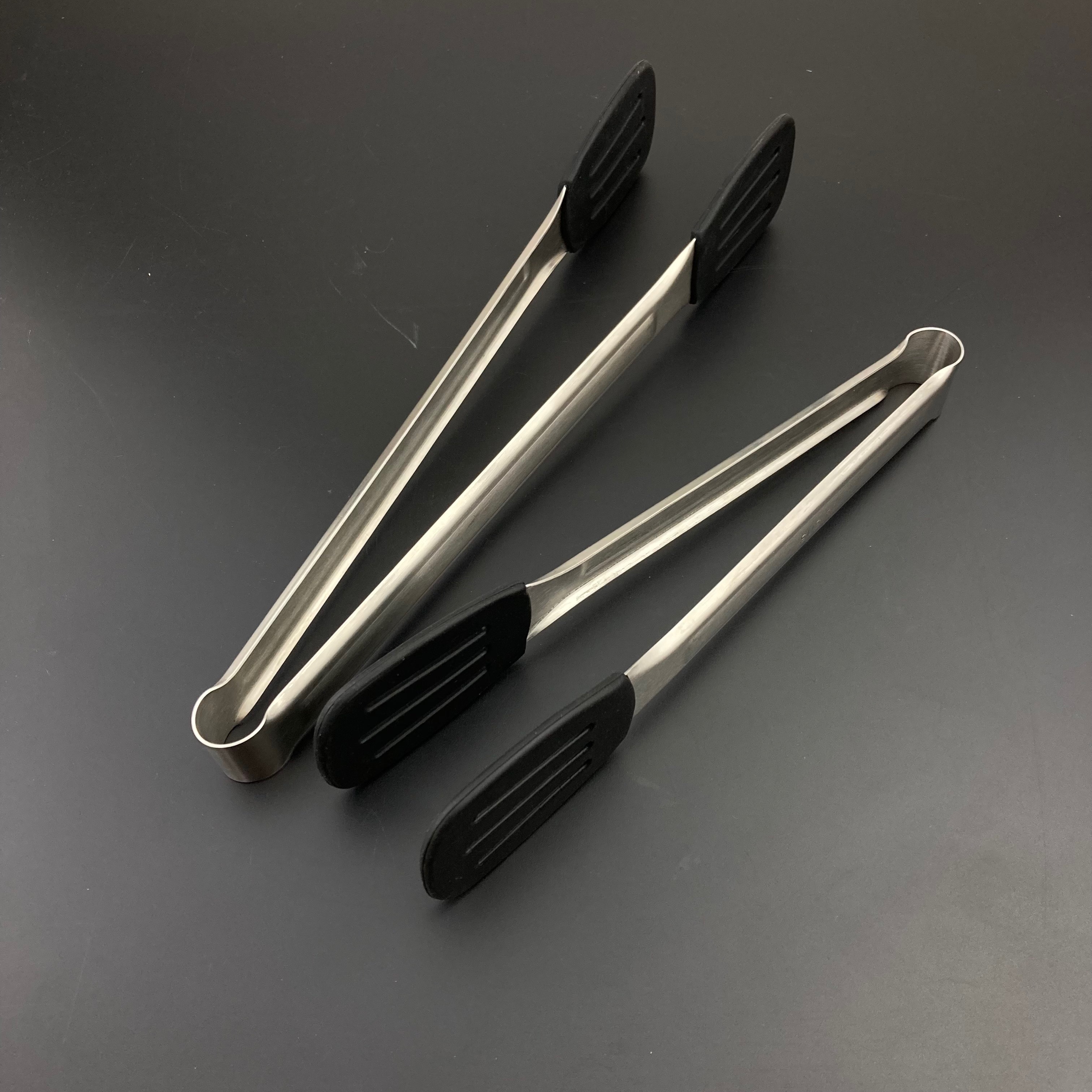 STLS-11BK ที่คีบอาหารใบซิลิโคนสีดำ