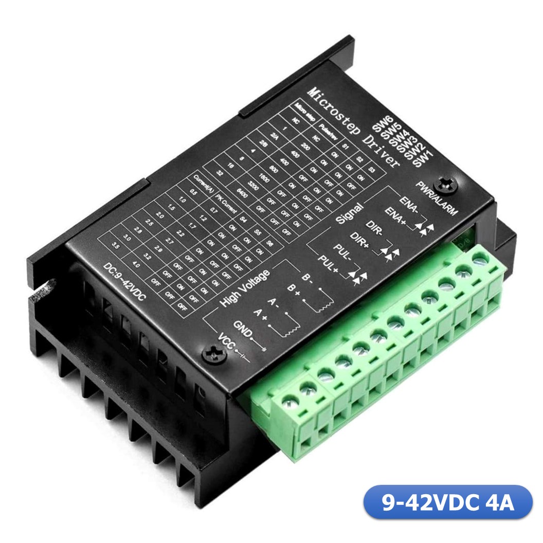 NA287 ไมโครสเตปไดร์เวอร์ กล่องไดร์มอเตอร์ ไดร์เวอร์มอเตอร์ กล่องดำไดร์สเตปมอเตอร์ สเต็ปมอเตอร์ TB6600 Stepper Motor Driver Controller 4A 9-42VDC TTL 16 Micro-Step CNC 1 Axis (Microstep Driver)