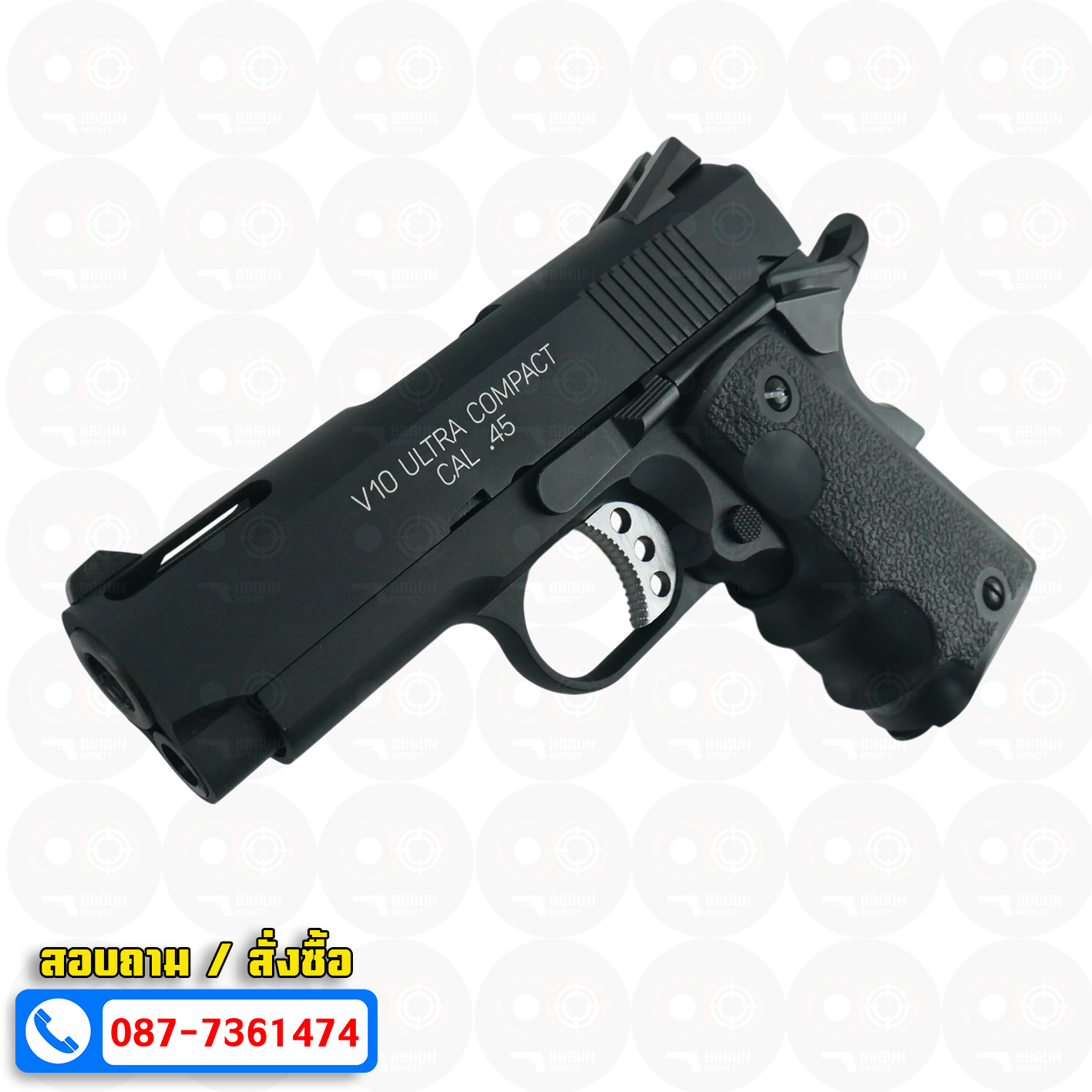 บีบีกันอัดแก๊ส ยักษ์แคระ AW (NE1002) Springfield V10 Ultra Compact (Black) BB GUN