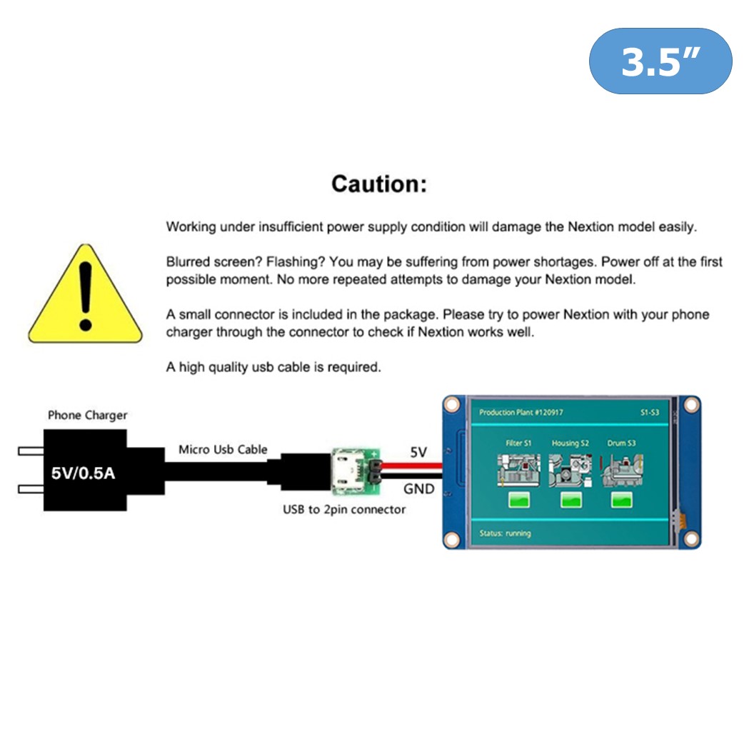 (1ชิ้น) AA295 จอแสดงผล แบบสัมผัส Nextion NX4832T035 ขนาด 3.5 นิ้ว Resistive Touch Screen Man-machine interface HMI kernel