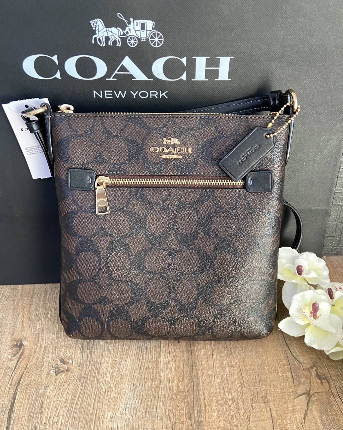 Coach Mini Rowan File Bag In Signature Canvas