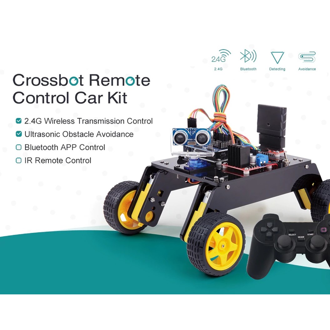 AD119 ชุดส่งเสริมการเรียนรู้ ชุดประกอบรถ ชุดประกอบรถสำเร็จรูป ชุดรถอัจฉริยะ ชุดหุ่นยนต์รถ Crossbot Remote Control Car kit DIY Remote Control Smart Robot Car Kit