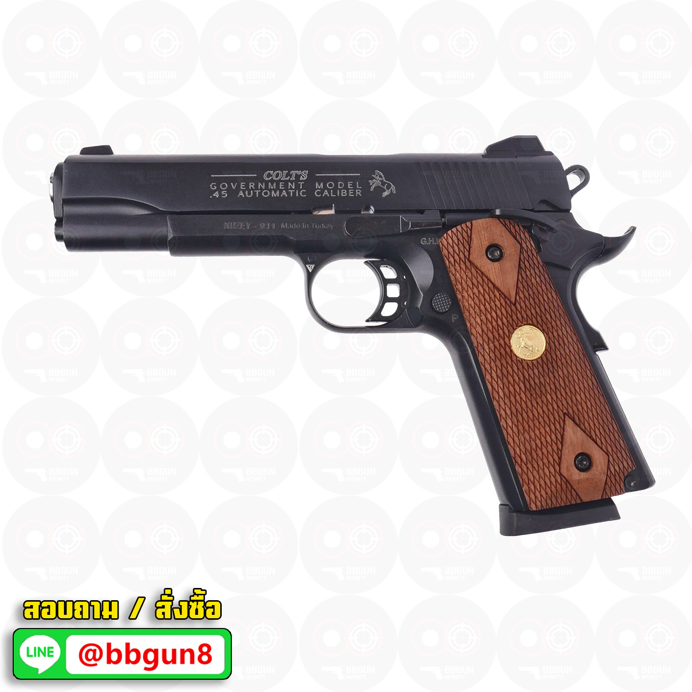 แบลงค์กัน KUZEY M1911 5 นิ้ว COLT GOVERMENT 100 Year สีดำ blank gun ด้ามไม้