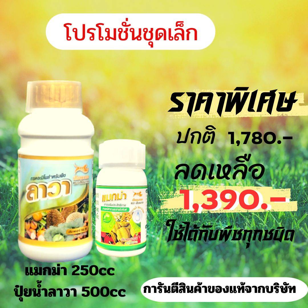 แมกม่าขนาด250cc.+ปุ๋ยน้ำลาวาขนาด500cc.ชุดเล็ก