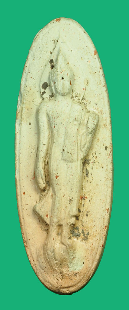 ขายแล้ว*36151 พระพุทธลีลา 25 พุทธศตวรรษ (พิมพ์ปางปาฏิหาริย์) ปี 2500 เนื้อดิน 9.1