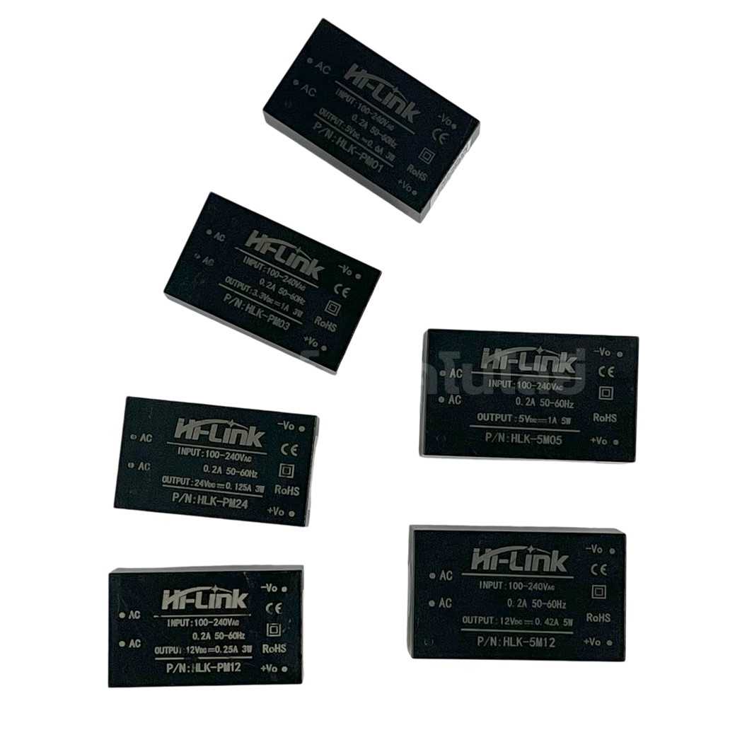 Hi-Link โมดูลแปลงไฟ AC220V to DC3.3V/5V/12V/24V 3W/5W HLK-PM01/03/12/24 AC-DC HiLink Switching Power Supply Module HLK-5M05/12