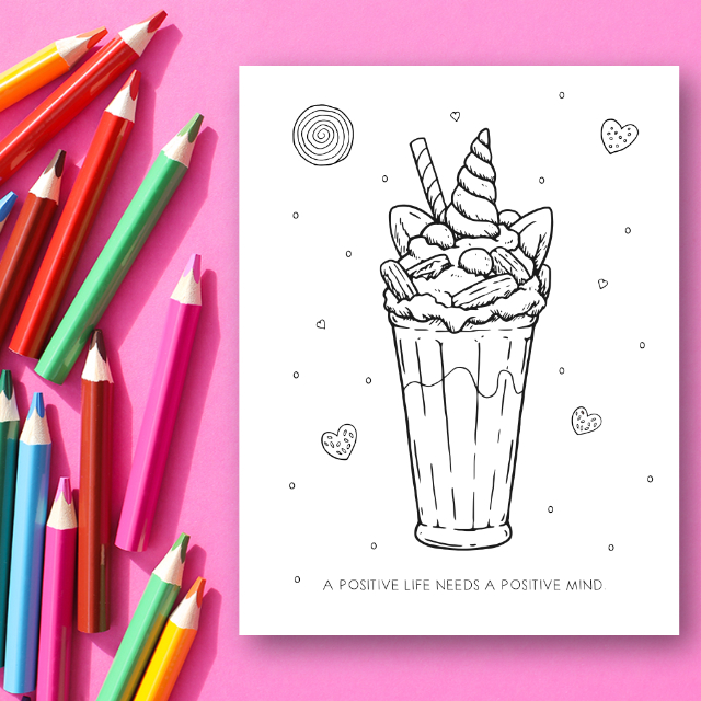 สมุดระบายสีมิลค์เชคแฟนซี Monster Milkshake Coloring Book