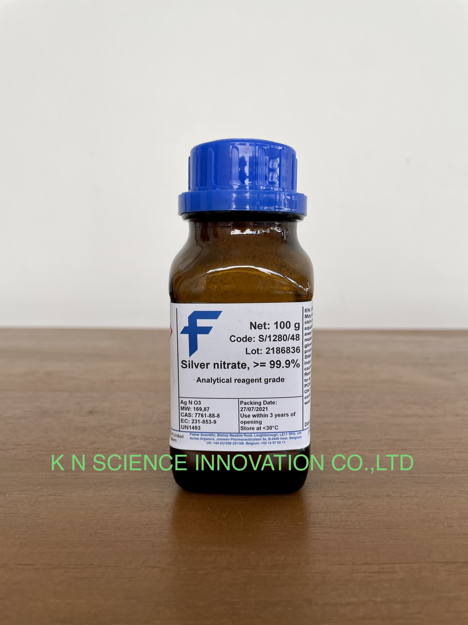Silver nitrate, 99.9%+, AR , 100 g , Fisher Chemical™ (สอบถามราคา) S/1280/48