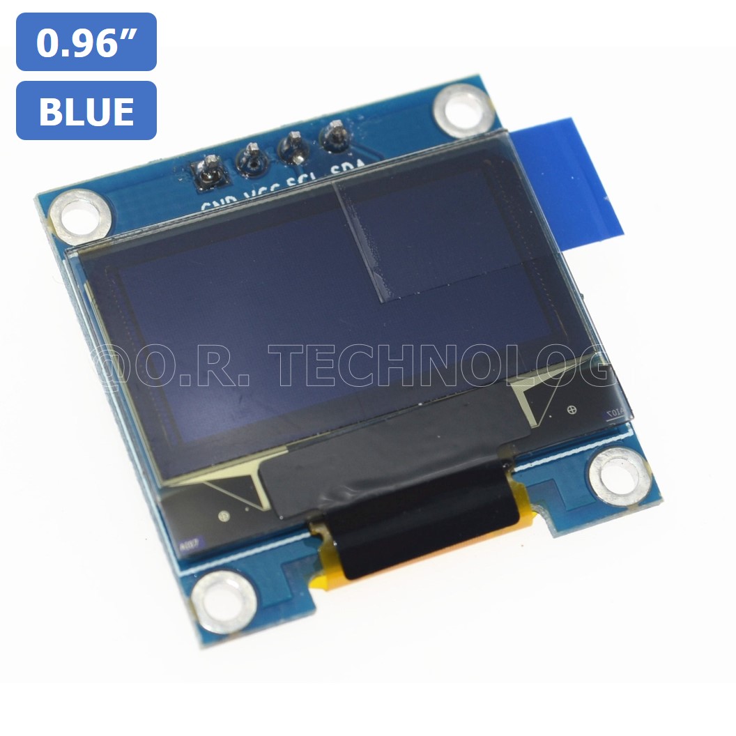 (1ชิ้น) AA412 หน้าจอ จอแสดงผล ขนาด 0.96 นิ้ว 0.96" Inch I2C IIC OLED LCD Module 4pin (with GND VCC), Blue สีน้ำเงิน