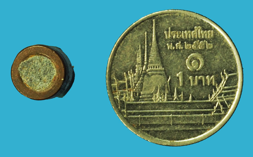 ขายแล้ว*36988 ตะกรุดหัวลูกปืน หลวงพ่อกวย วัดโฆษิตราราม ชัยนาท ลงทอง 12