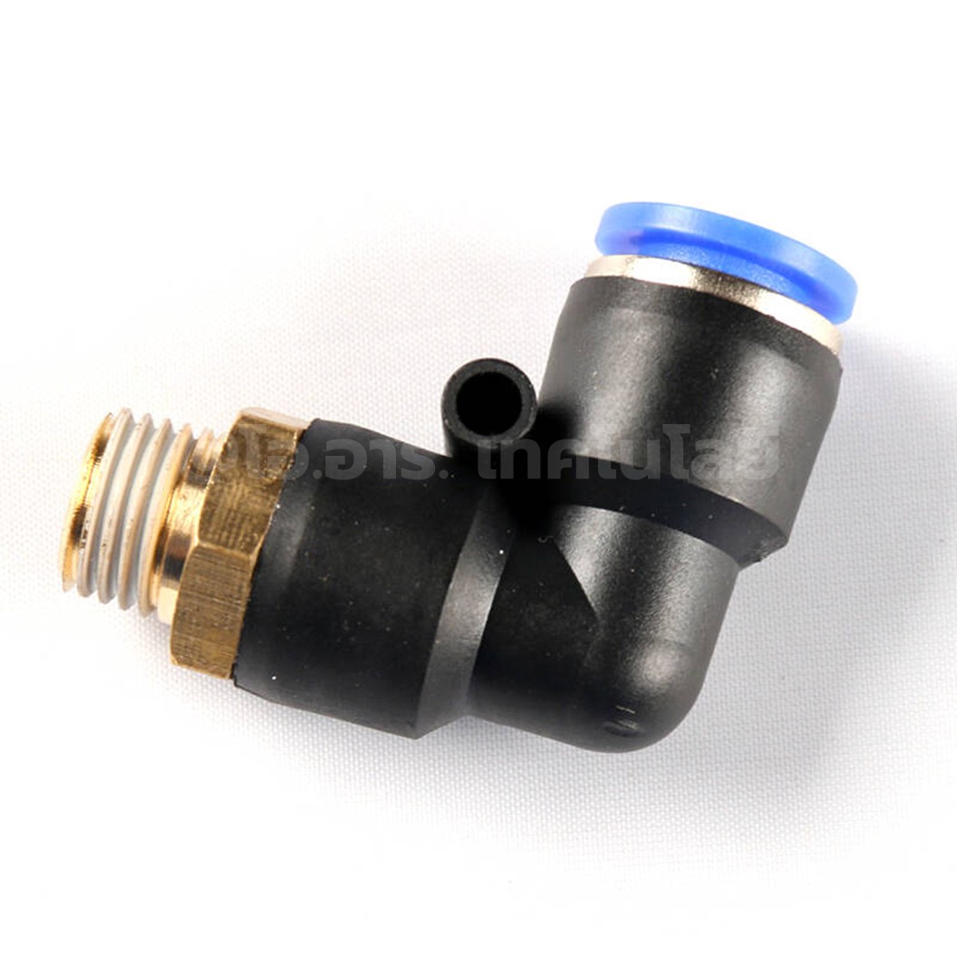 PL ข้อต่อลมเกลียวนอก งอ90องศา Male Thread Elbow Connector Pipe Quick Fittings Air Connector Pneumatic ข้อต่อลมงอ เกลียวนอก ข้องอ