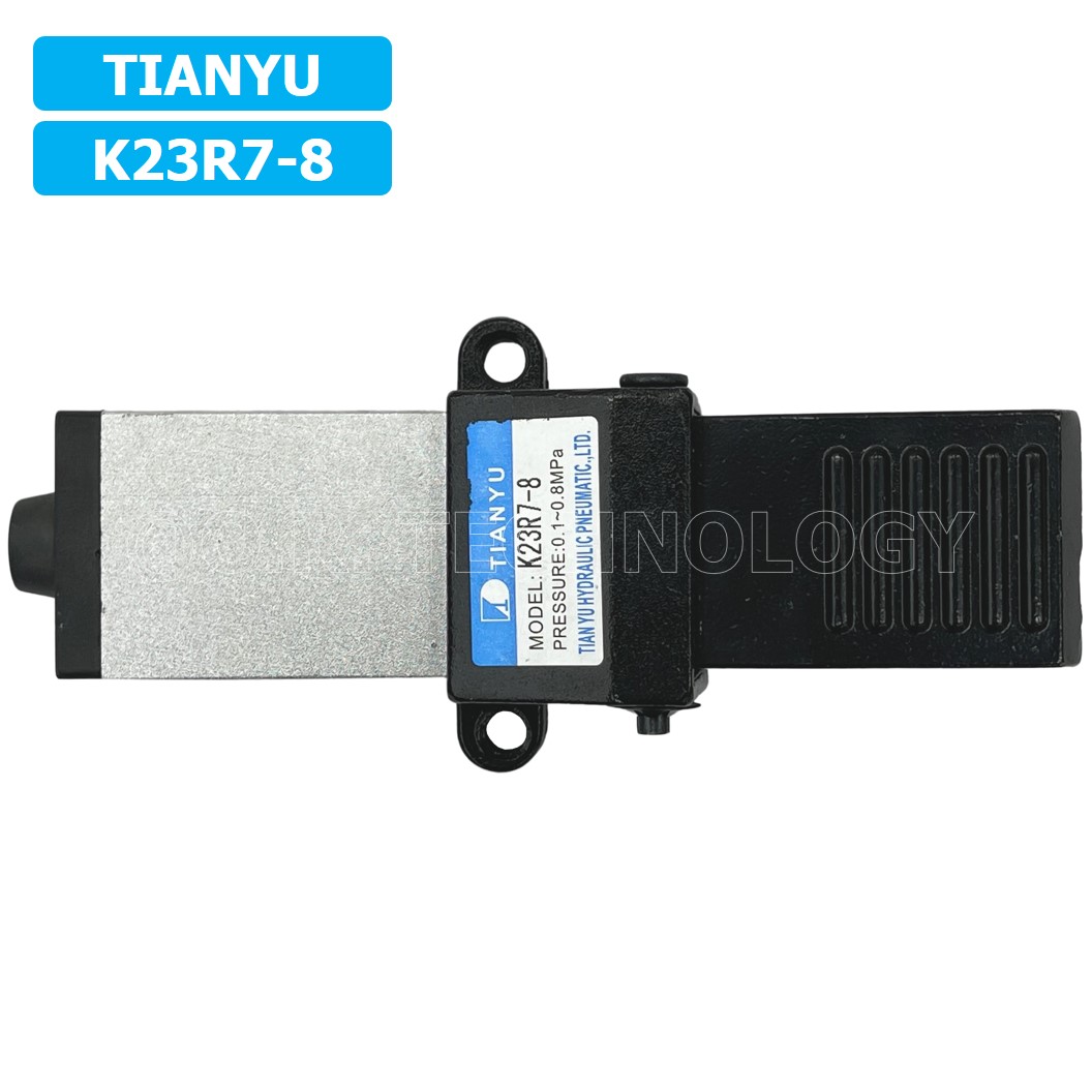 (1ชิ้น) K23R7-8 เท้าเหยียบลม วาล์วเท้าเหยียบ สวิทซ์เท้าเหยียบลม Air Foot Switch Valve Pneumatic TIANYU