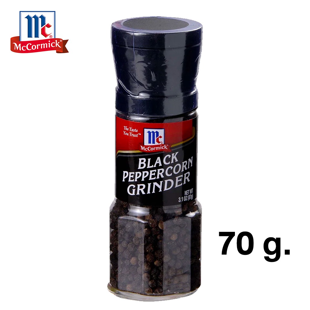 McCormick Black Peppercorn Grinder 70 g. พริกไทยดำ แบบขวดฝาบด 70 กรัม