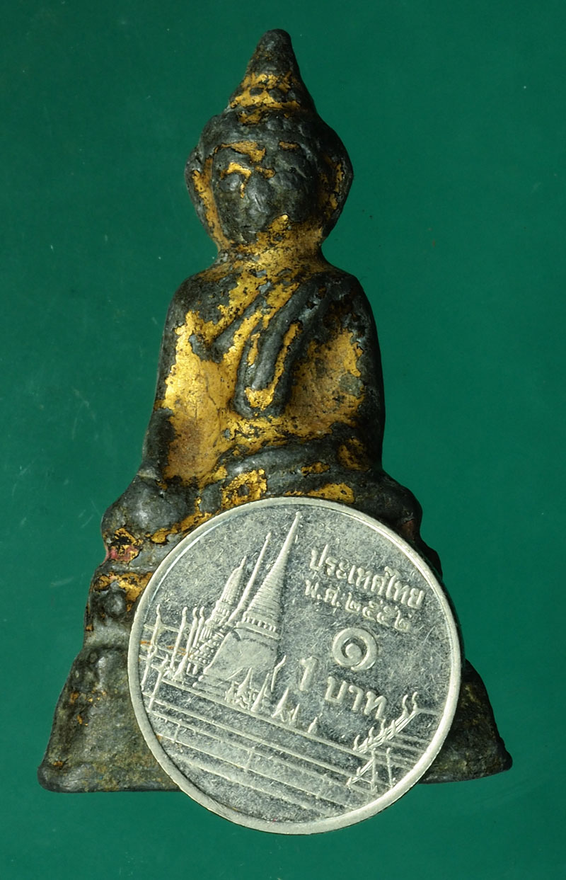 *27994 พระรัตนแก้บน ลงรักปิดทอง เนื้อชินตะกั่ว เก่า 13