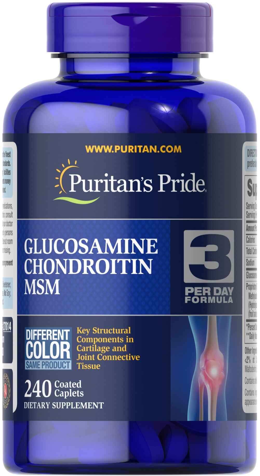 ขวดใหญ่ Puritan's pride Glucosamine Chondroitin MSM 240 caplets กลูโคซามีน บำรุงข้อ
