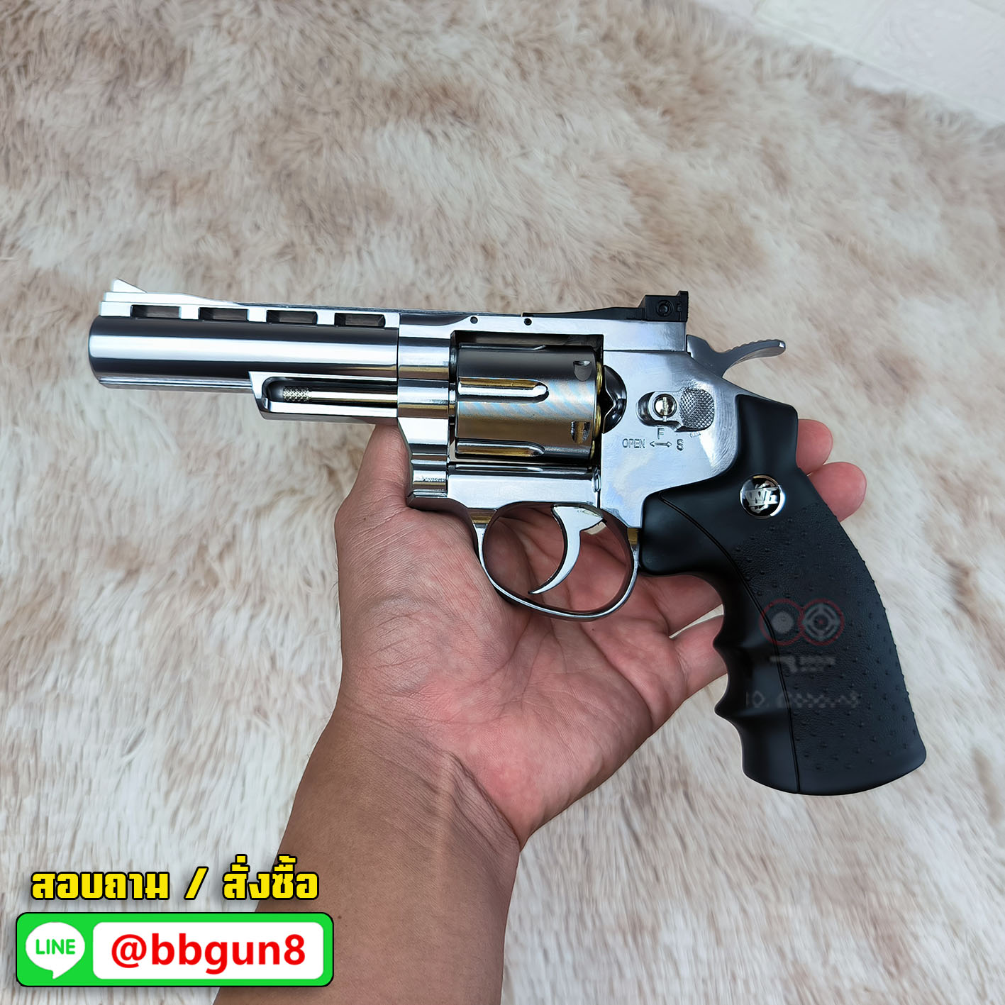 Wingun 701 4 นิ้ว CO2 Revolver SV กริ๊ปมือสีดำ