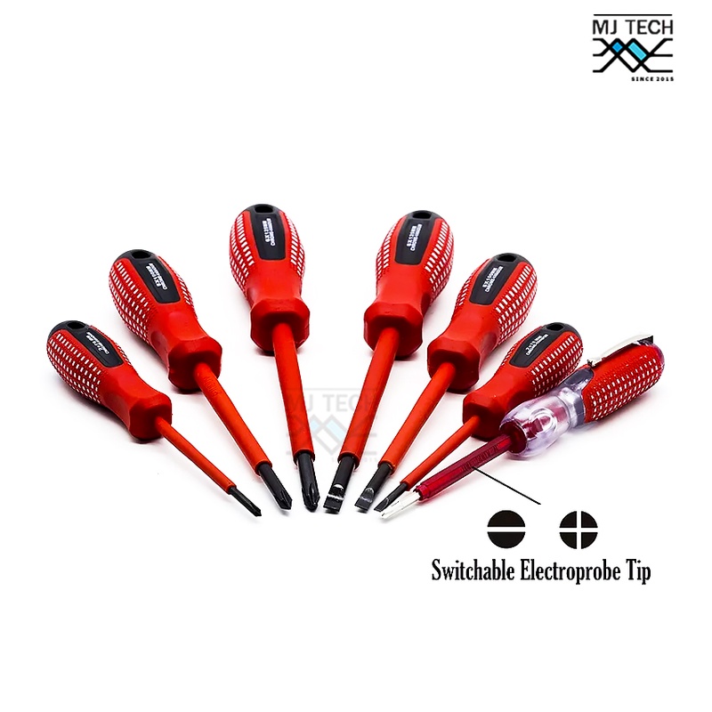 RUIKE ชุดไขควงหุ้มฉนวนกันไฟ 7 in 1 สำหรับงานไฟฟ้า รุ่น 7653