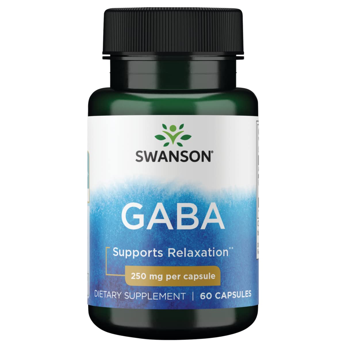 Swanson GABA (Gamma-Aminobutyric Acid) อาหารเสริม กาบา 250 มก. 60 เม็ด จากอเมริกา