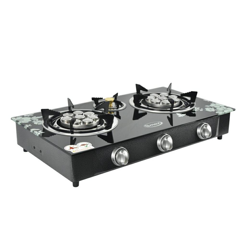Gmax เตาแก๊สกล่องหน้ากระจกสามหัว (หัวเทอร์โบ) รุ่นGL-703B
