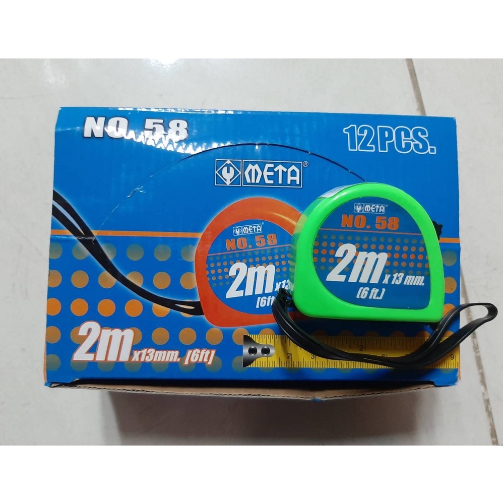 ตลับเมตร 2 m.x 13mm META No.58 ของแท้100% ตลับเมตร(ราคารวมแวท) หนาอย่างดี พกพา