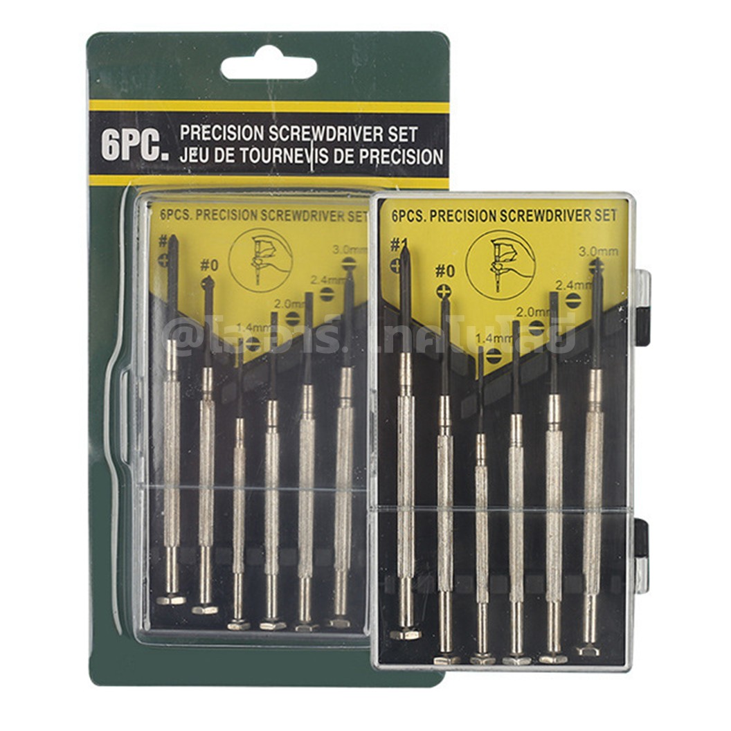 SCREW-006 ชุดไขควง 6ชิ้น Precision Screwdriver set 6 Pcs ไขควง ไขควงนาฬิกา ไขควงเล็ก ไขควงแว่นตา ชุดไขควงเล็ก