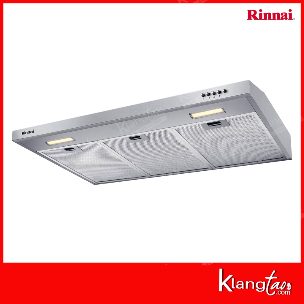 เซ็ทจับคู่ เครื่องดูดควัน Rinnai รุ่น RH-S95A-SSVR เครื่องดูดควันแบบปุ่มกด + เตาฝัง LUCKY FLAME เลือกรุ่นได้