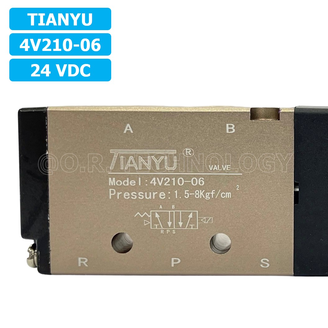 (1ชิ้น) 4V210-06 24VDC โซลินอยด์วาล์ว คอยล์ 1 ข้าง Single coil Solenoid Valve Pneumatic TIANYU โซลินอยด์วาล์วไฟฟ้า โซลินอยลม วาล์วลม กระบอกลม