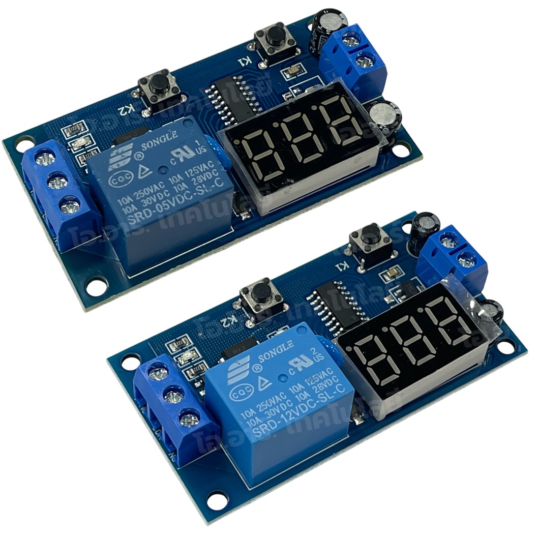CM801 5VDC/12VDC Time Control Switch Intermittent Infinite Cycle Countdown Switch Controller Timing Relay Module โมดูลตั้งเวลา รีเลย์ตั้งเวลา ไทม์มิ่งรีเลย์ รีเลย์หน่วงเวลา