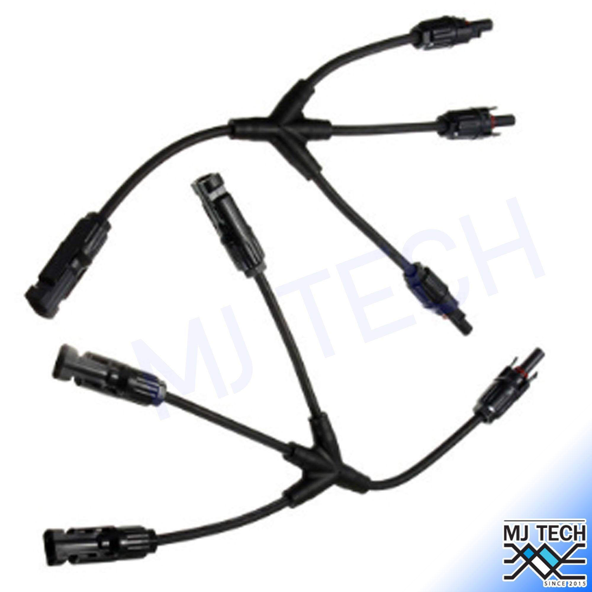 MJ-TECH ข้อต่อแผงโซล่าเซลล์ 1 คู่ รุ่น MC4 Y ต่อขนาน 3 เส้นรวมเป็น 1 เส้น ประเภทชายและหญิง HPX