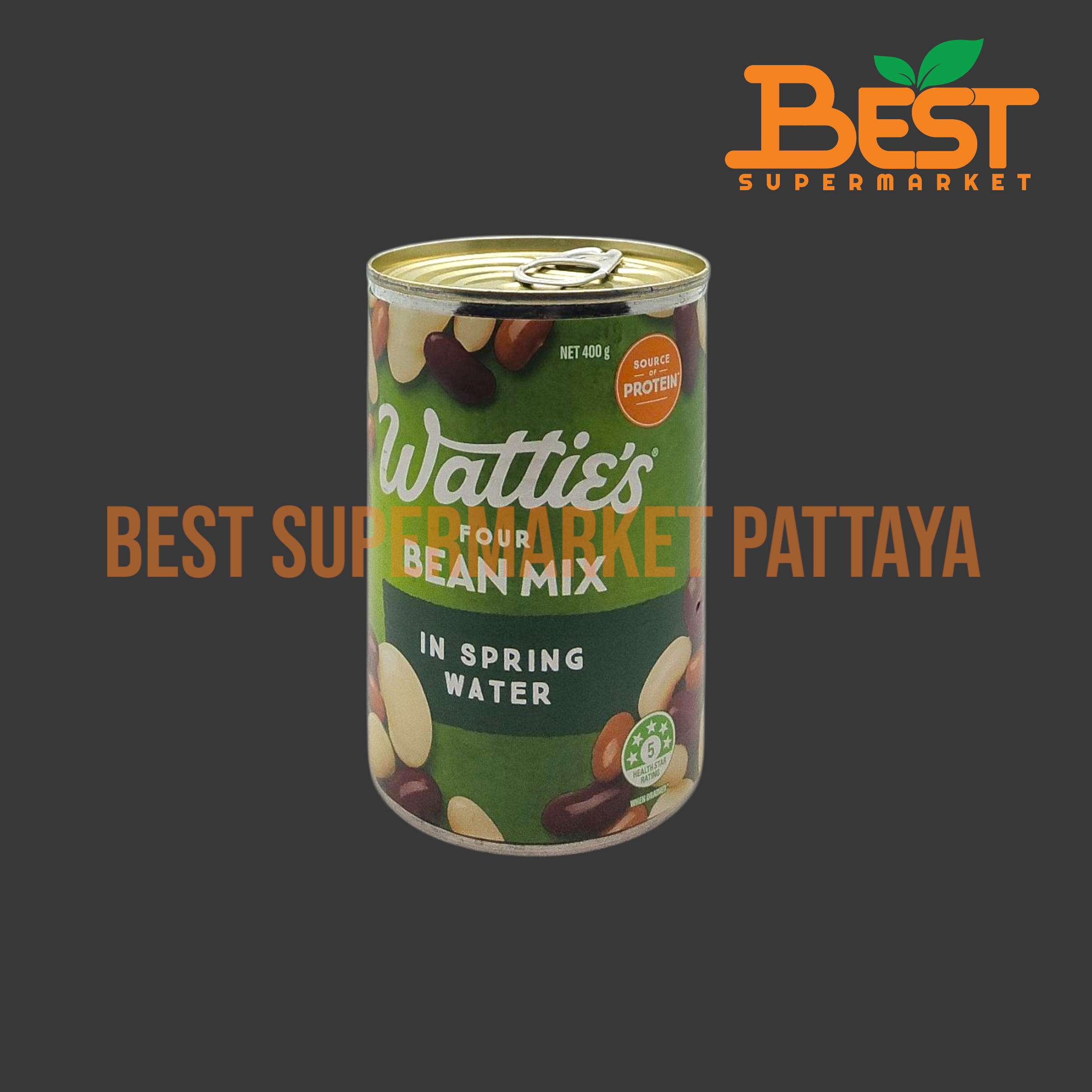 วัตตี้ส์ ถั่ว 4 ชนิดในน้ำแร่ปรุงรส 400 กรัม Wattie's Four Beans Mix in Spring Water 400 g.