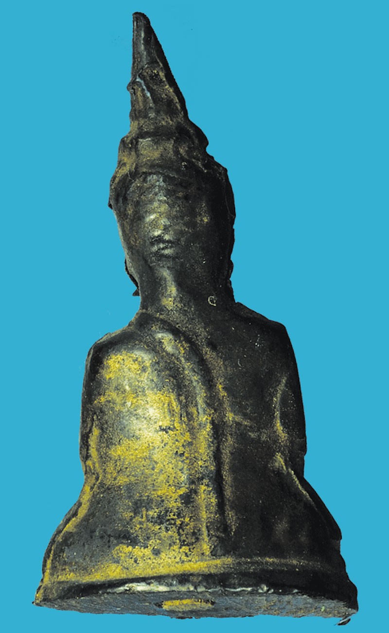 *27936 พระพุทธบุเงินศิลปสมัย อยุธยา เก่า ฐานเดิม ชำรุด จึงได้ตัดฐานออก ขนาดหน้าตัก 2 เซนติเมตร สูง 5 เซนติเมตร 2