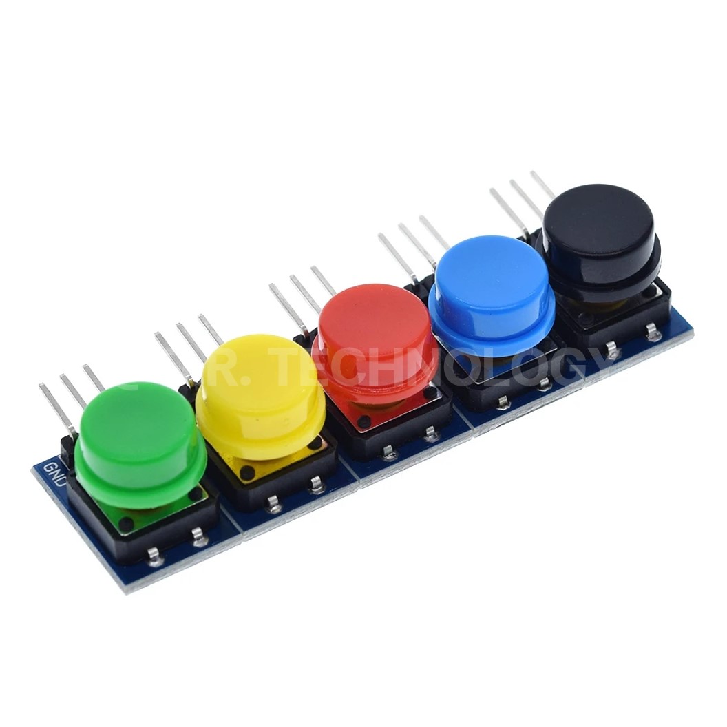 AH005 (1ชุด 5ชิ้น) โมดูล สวิทช์ปุ่มกด 5 สี Tactile Switch Module 5 Color โมดูลปุ่มกด สวิทช์ ปุ่มกด Push Button Switch
