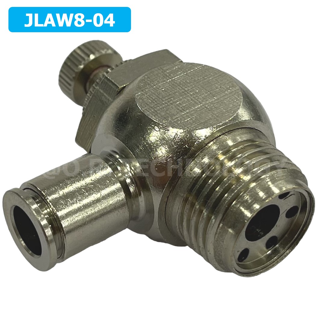 (1ชิ้น) JLAW8-04 ข้อต่อลมสแตนเลส ข้อต่อปรับลม งอ STAINLESS Air Flow Speed Controller ควบคุมความเร็วลม Speed Control valve JLAW JSL