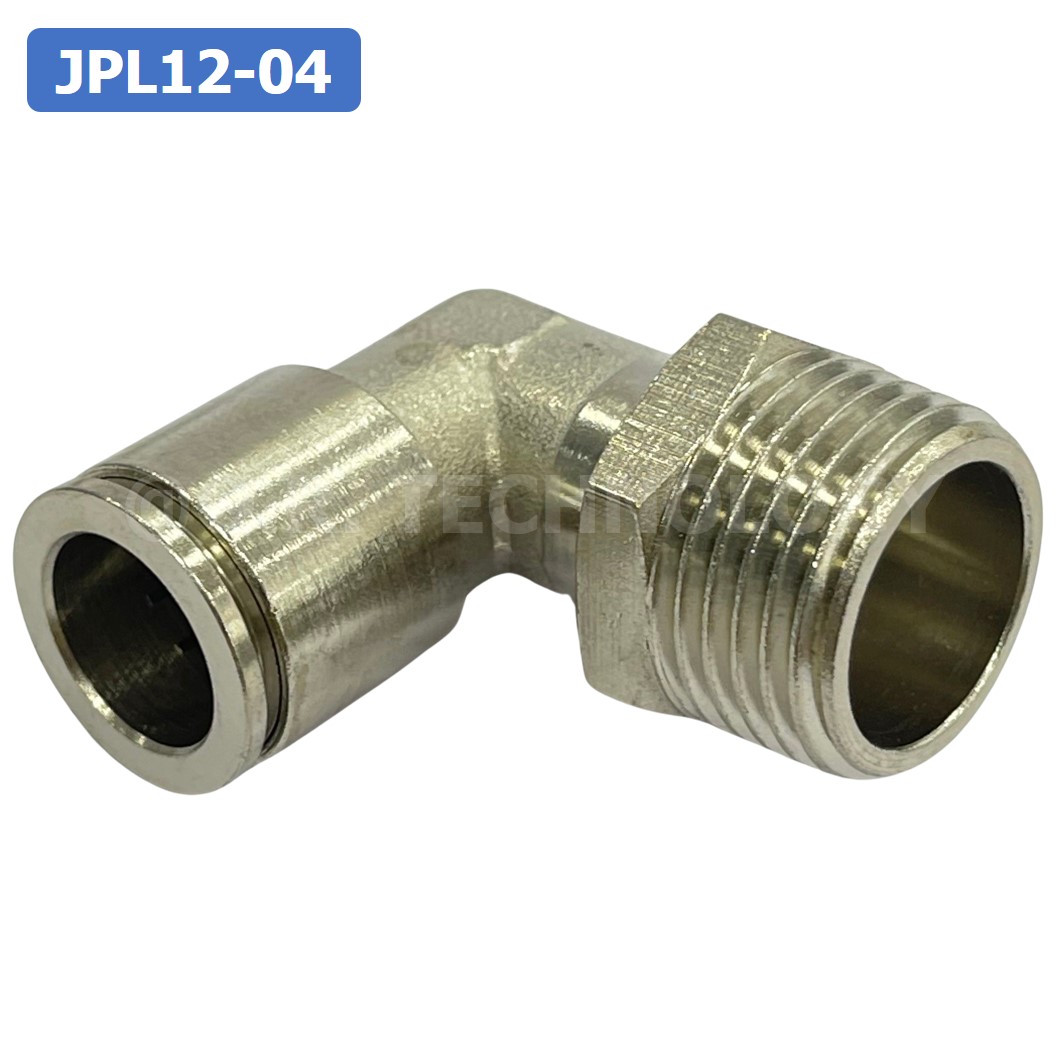 (1ชิ้น) JPL12-04 ข้อต่อลม เกลียวนอก งอ90° สแตนเลส STAINLESS Male Thread Elbow Pipe Quick Fittings Connector ข้อต่อลมสแตนเลส ข้องอ