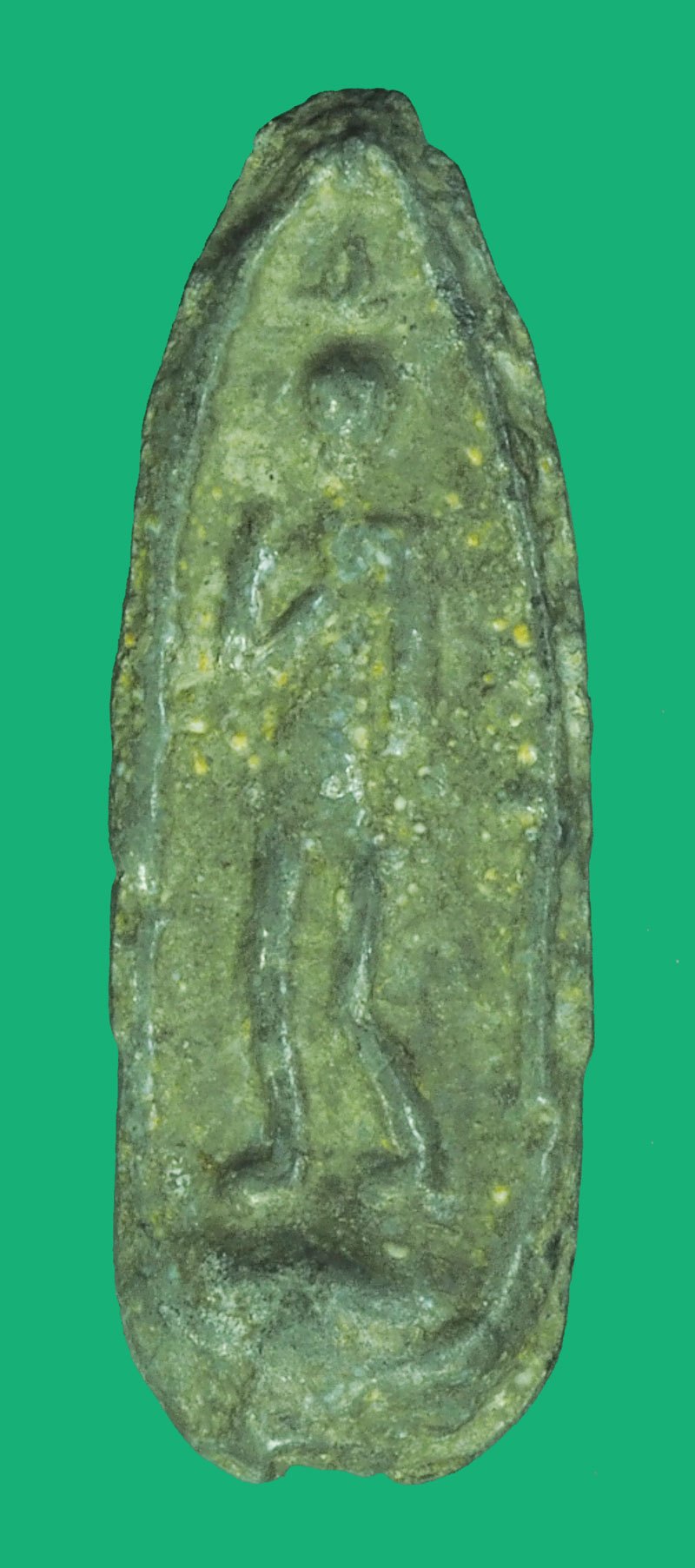 *39584 พระลีลาสองหน้าเกศคต เนื้อชินเขียวเก่าไม่ทราบที่ 13