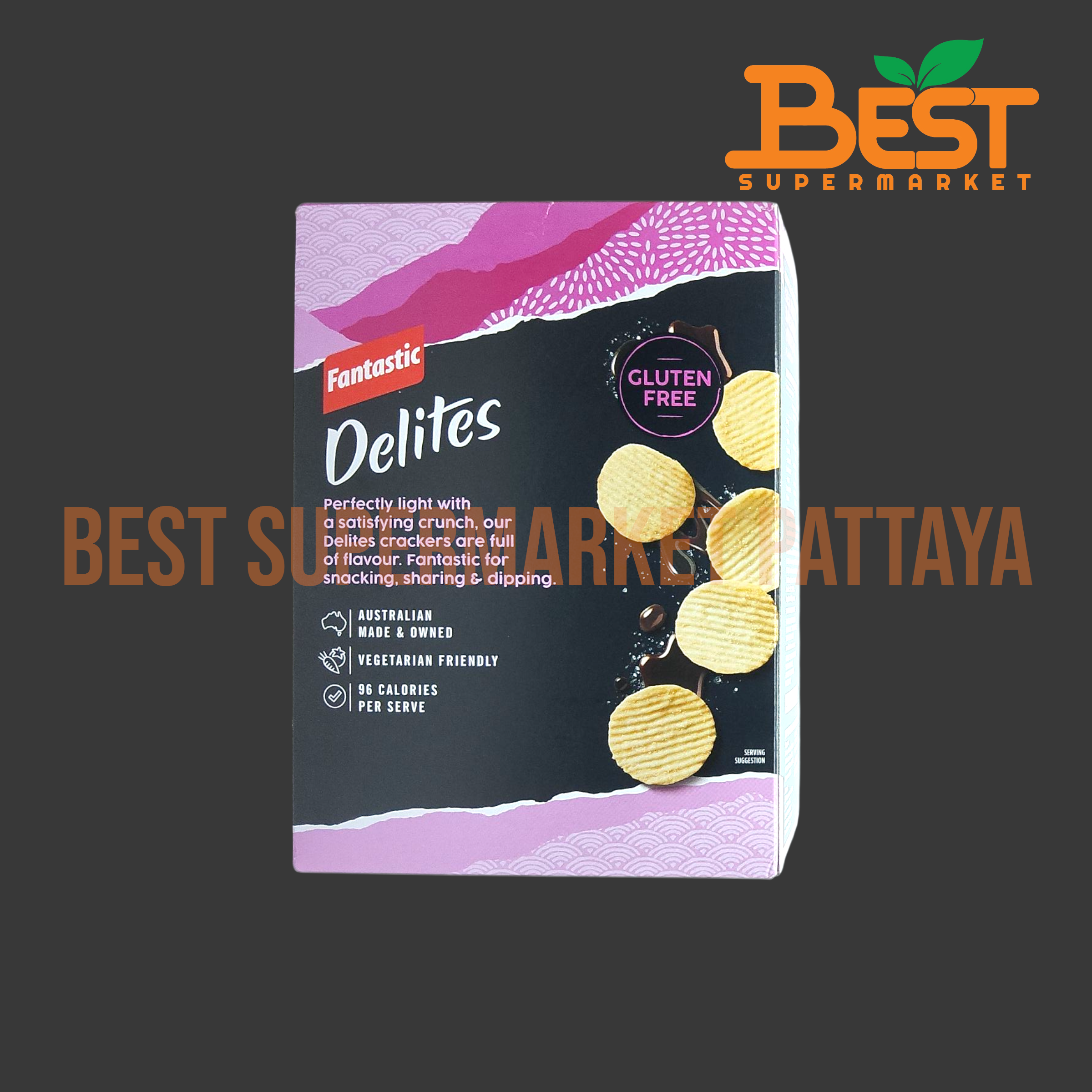 แฟนแทสติก ดีไลท์ ซีซอลท์ แอนด์ บัลซามิก วีนีการ์ (ขนมปังกรอบ) 100 กรัม.FANTASTIC DELITES SEA SALT & BALSAMIC VINEGAR 100g.