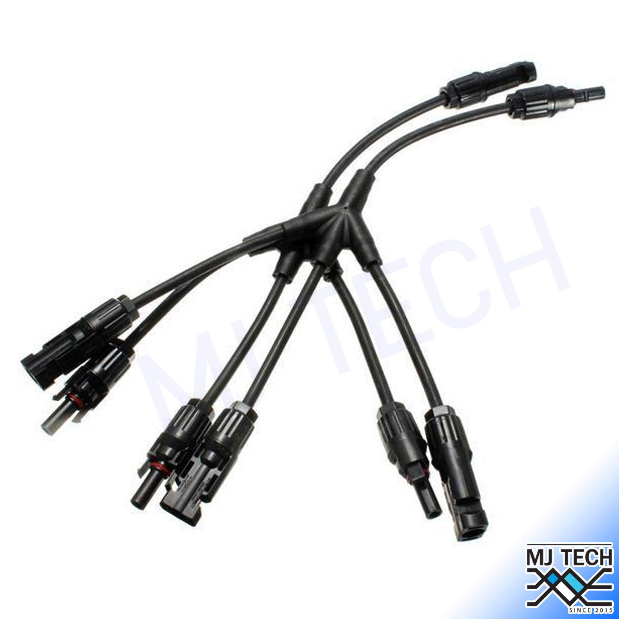 MJ-TECH ข้อต่อแผงโซล่าเซลล์ 1 คู่ รุ่น MC4 Y ต่อขนาน 3 เส้นรวมเป็น 1 เส้น ประเภทชายและหญิง HPX