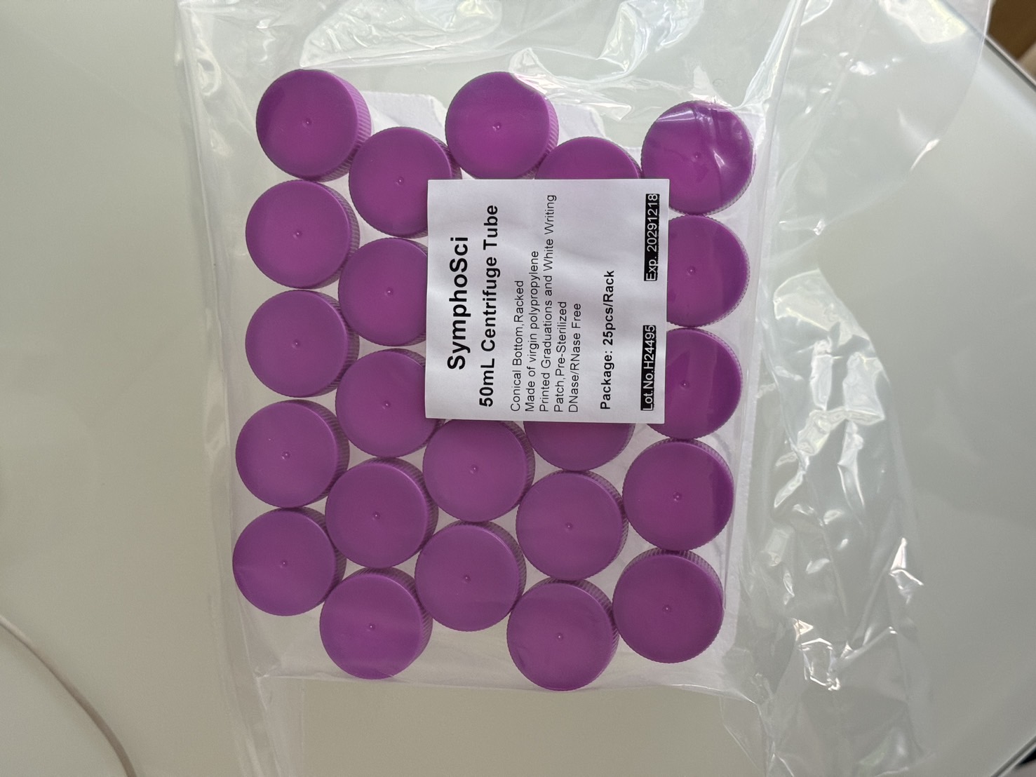Centrifuge tube plastic 50 ML