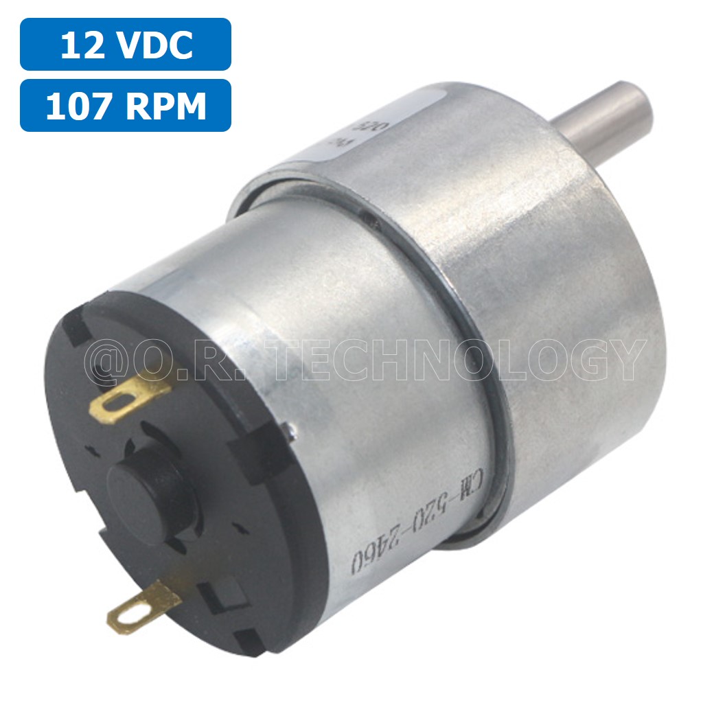 (1ชิ้น) JB021 มอเตอร์เกียร์ 12VDC 107RPM มอเตอร์ มอเตอร์อเนกประสงค์ JGB37-520 JGB-520 Motor gear (แกนขนาด 6mm, Shaft D)