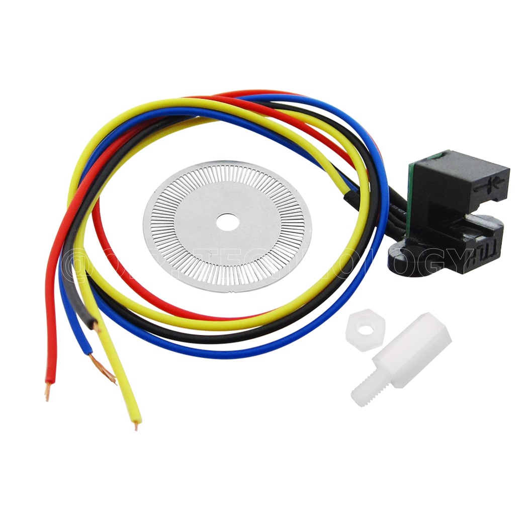(1ชิ้น) NB065 เซนเซอร์วัดความเร็วรอบล้อ พร้อมแผ่นจานหมุน Photoelectric Speed Sensor Encoder Coded Disc code wheel for Smart car