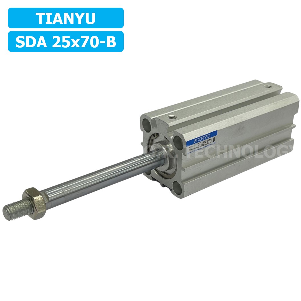 (1ชิ้น) SDA 25x70-B กระบอกลมคอมแพค กระบอกลม รุ่นคอมแพค Compact Air Cylinder SDA Series เกลียวตัวผู้ Male Thread