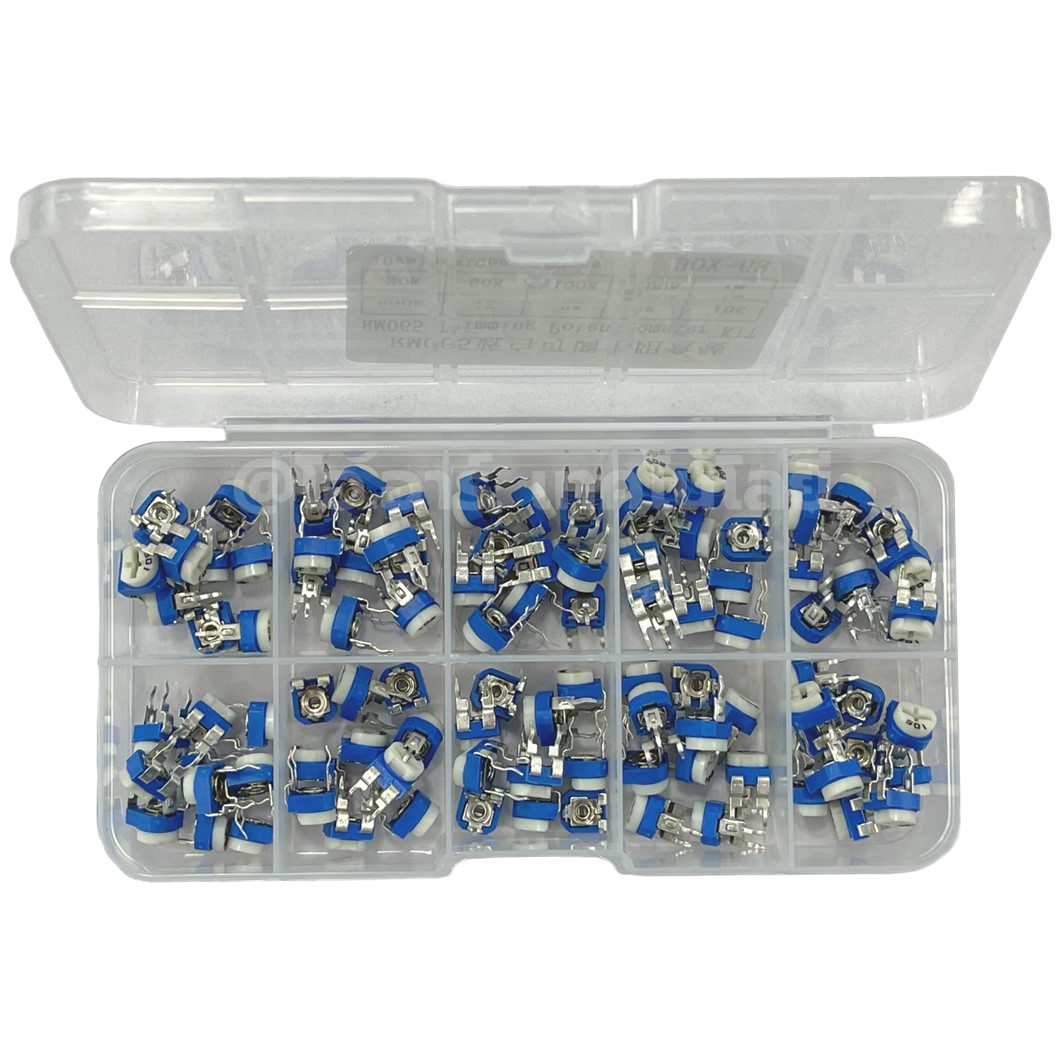 RM065 Kit ชุดตัวต้านทานปรับค่าได้ VR เกือกม้า 100ชิ้น VR Variable Resistor Trimpot Trimmer Potentiometer 10ค่า ค่าละ10ชิ้น Adjustable resistor