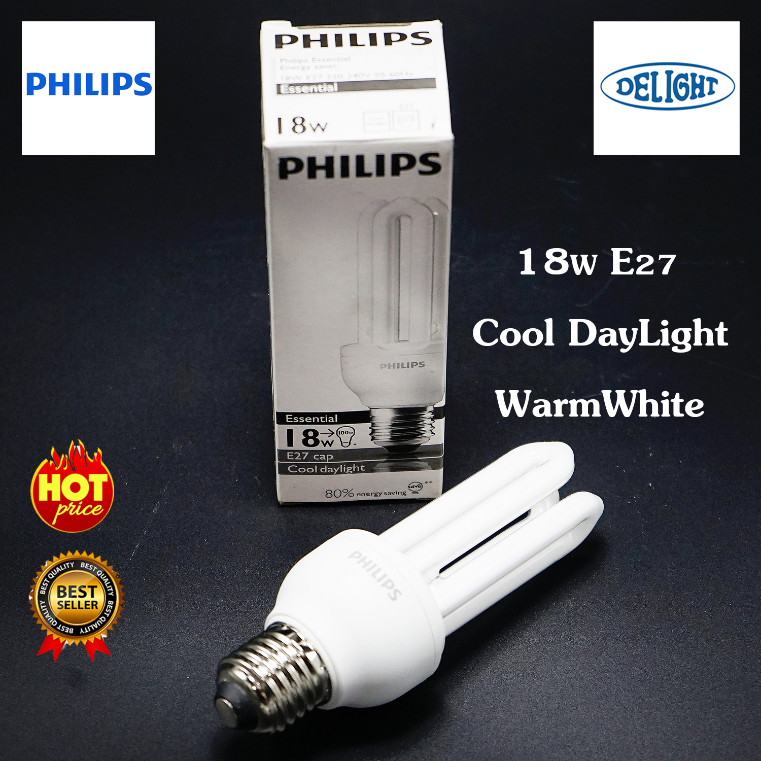 PHILIPS หลอดไฟ LED ฟิลิปส์ LED18W E27 หลอดตะเกียบ PHILIPS ESSENTIAL COMPACT