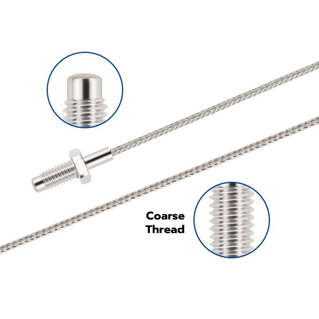 K-Type M6 สายยาว 0.5m/1m/2m/3m/5m สายเทอร์โมคัปเปิ้ล เซนเซอร์วัดอุณหภูมิ (0 to 400°C) Temperature Sensor Probe Cable (Coarse Thread) อุณหภูมิ 0-400องศาเซสเซียส Type K M6 Screw Thermocouple สายยาว 0.5-5เมตร