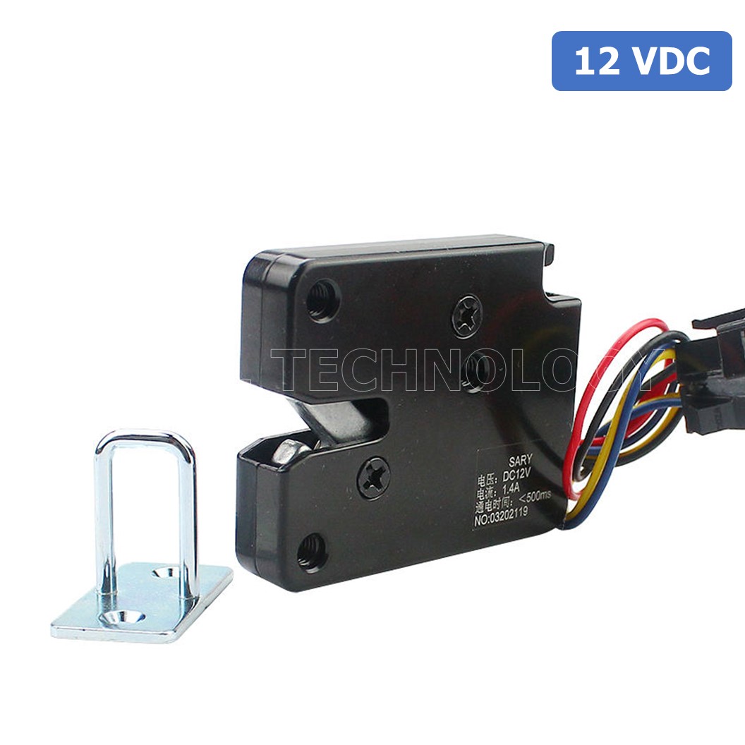 (1ชิ้น) GD039 กลอนประตูไฟฟ้า กลอนไฟฟ้า 12VDC 1.4A Small Locker Electromagnetic Lock SARY ขนาด 50*40*10mm Black XG-07E