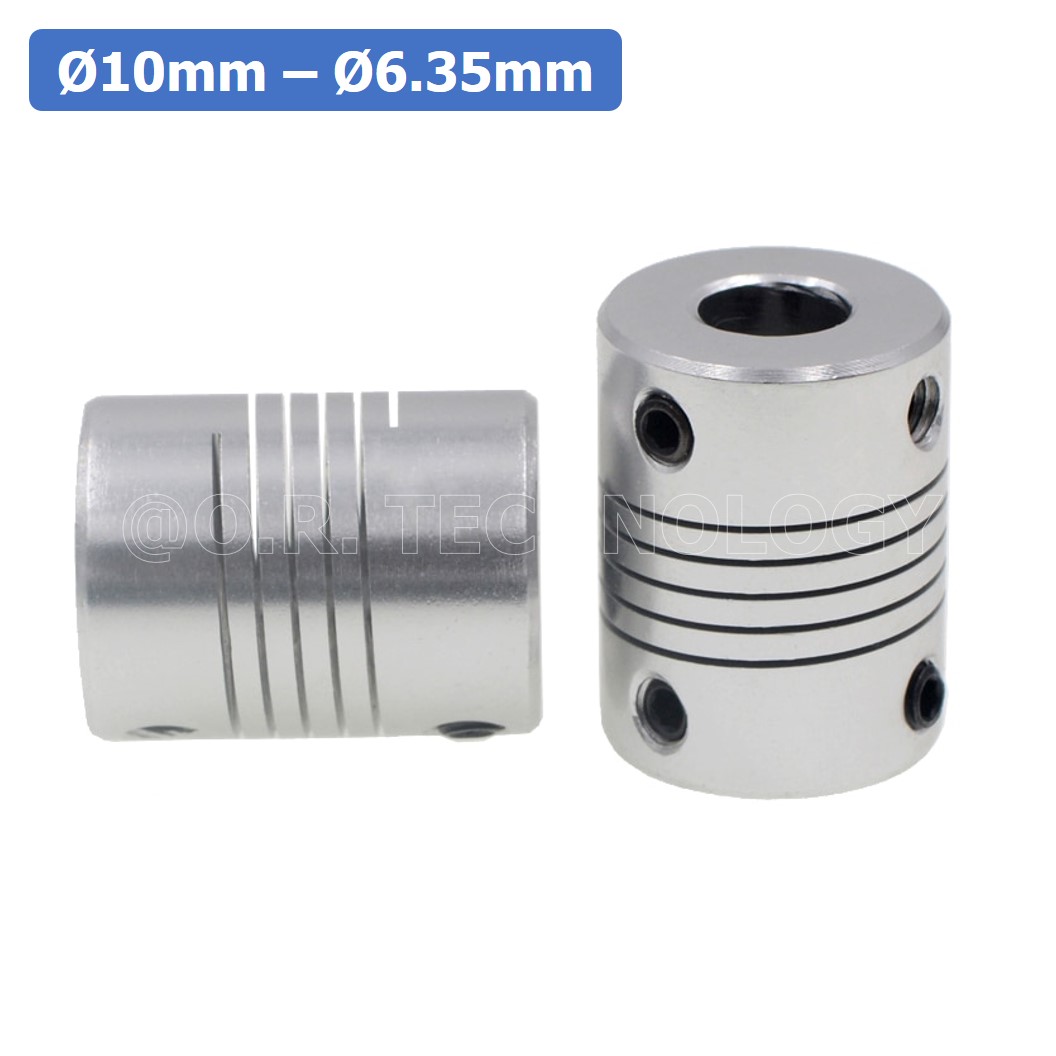 (1ชิ้น) KR459 10-6.35 คัปปลิ้ง ข้อต่อเพลามอเตอร์ คัปปิ้ง มอเตอร์ ข้อต่อแกนมอเตอร์ Elastic Coupling ขนาดรูเพลา 10mm-6.35mm
