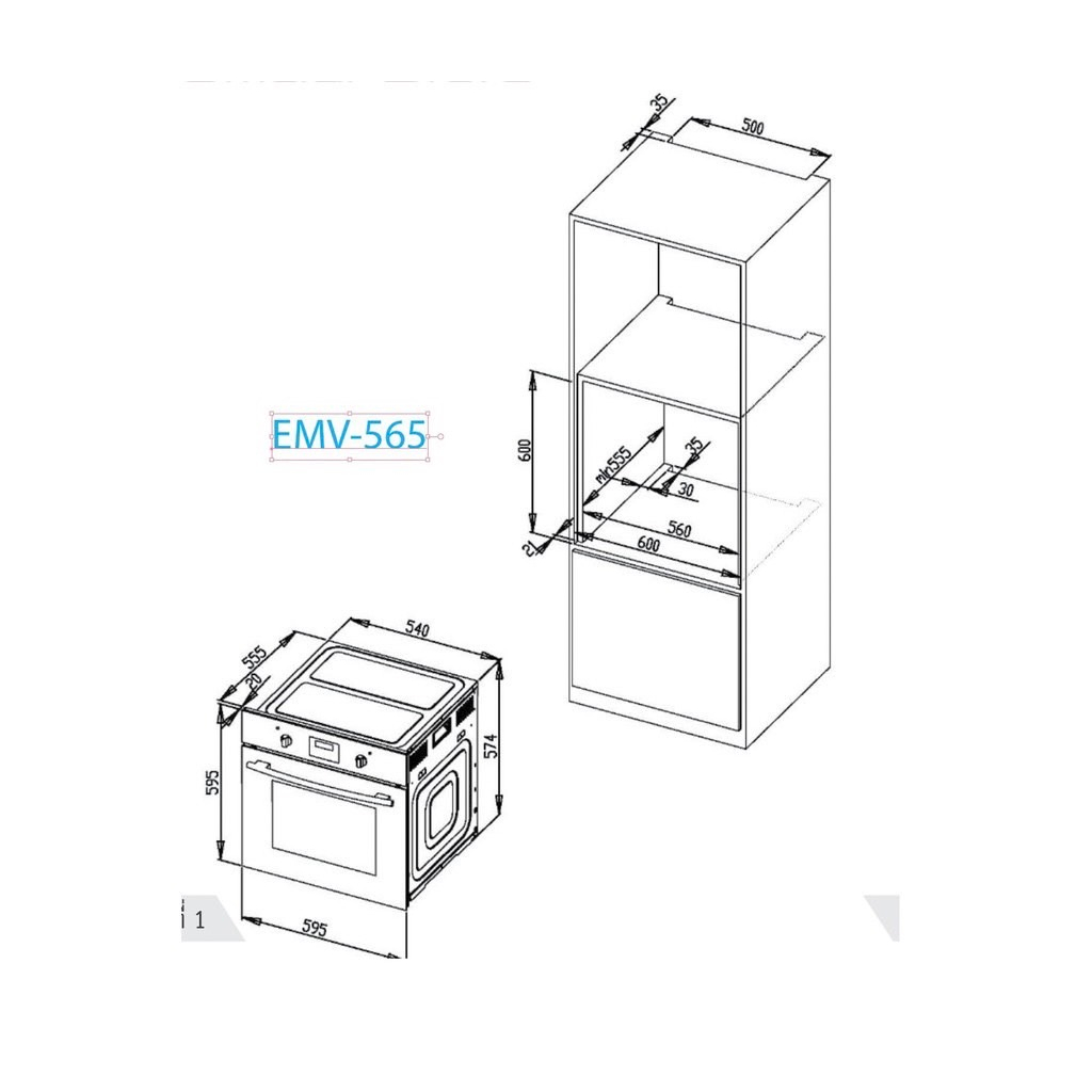LUCKY FLAME เตาอบไฟฟ้า 5 ฟังก์ชั่นการทำงาน (สีดำ) รุ่น EMV-565 Multifunction Electric Ove