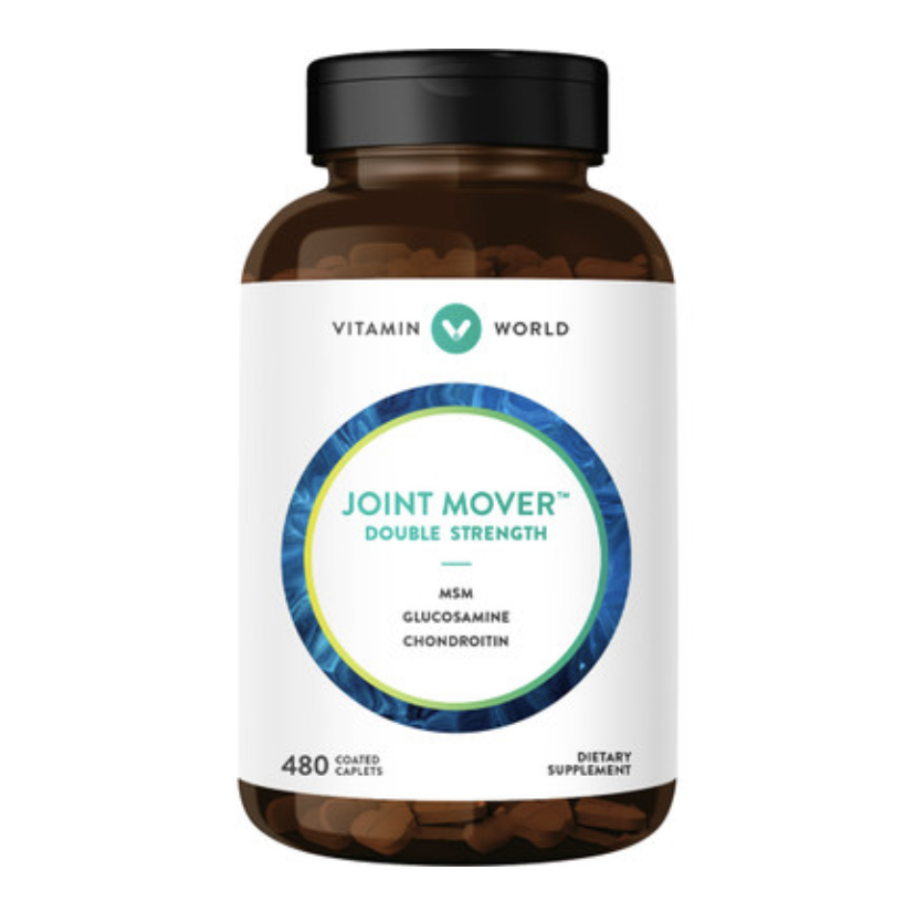 exp.04/2025 ขวดใหญ่สุด 480 เม็ด Vitamin world Double strength Joint mover Glucosamine, Chondroitin, MSM, boswellia and collagen
