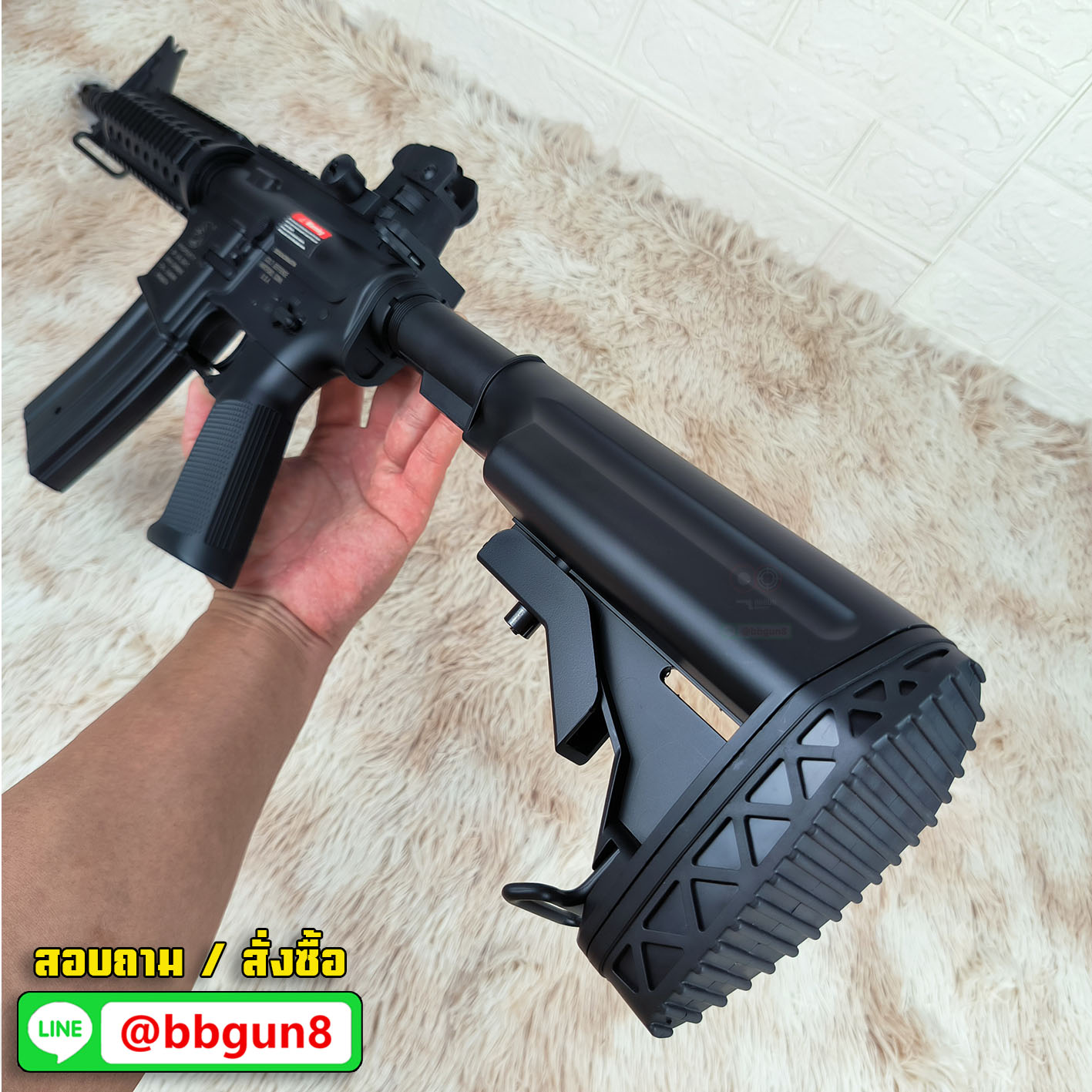 บีบีกันไฟฟ้า M4 CQB AEG บอดี้ โพลิเมอร์- Golden Eagle F6624 (แถมแบตเตอรี่ เครื่องชาร์จ ลูกกระสุนพร้อมเล่น)