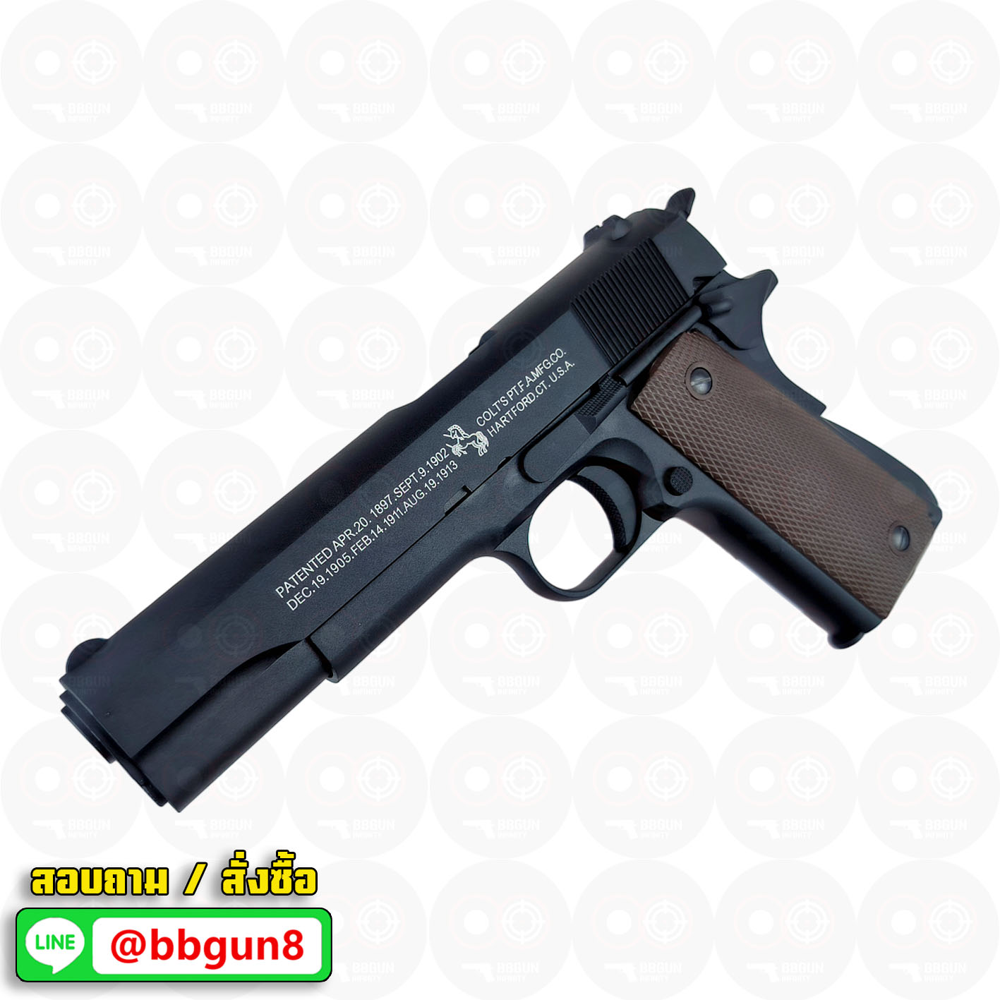 บีบีกันอัดแก๊ส KJ Works - Colt M1911 A1 (ได้ 2 แม็กกาซีน GAS/CO2) BB GUN